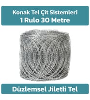 KONAK TEL ÇİT SİSTEMLERİ DÜZLEMSEL JİLETLİ TEL 45 CM X 30 METRE (45X30M)