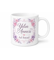 İsme Özel Yılın Annesi Yazılı Kupa Bardak Anneye Özel Tasarım Hediye