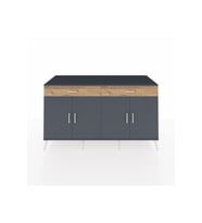 Kronos Konsol 4 Raflı 2 Çekmeceli 4 Kapaklı 176x59x99 Antrasit-Antrasit/Çam