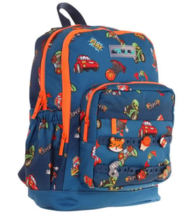 Kaukko Kids Dört Bölmeli Erkek Çocuk Silikon Aksesuarlı Lacivert Turuncu İlkokul Çantası