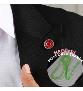 Gümüş 925 Ayar Ay Yıldız Yaka Rozeti