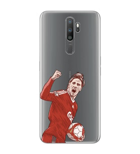 Oppo A5 2020 / A9 2020 Uyumlu Fernando Torres Desenli Şeffaf Telefon Kılıfı