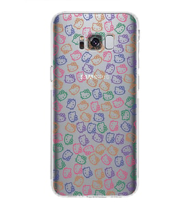 Samsung Galaxy S8 Plus  Kamera Korumalı Kapak Hello Kitty Tasarımlı  Şeffaf  Kılıf