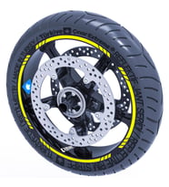Floresan Sarı 4 Parçalı Kesikli Jant Şeridi Sticker Çınar Extreme