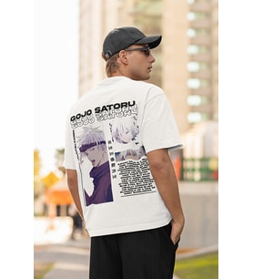 Gojo Satoru Baskılı Unisex Oversize Anime Karakter Tişört