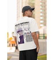Gojo Satoru Baskılı Unisex Oversize Anime Karakter Tişört
