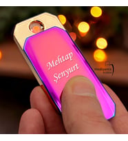 Kişiye Özel Lüks Usb Şarjlı Çakmak Çift Yön Baskı Seçeneği