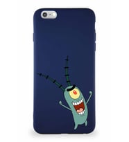 Apple iPhone 6S Plus Soft Premier Kapak Plankton Tasarımlı Silikon Kılıf - Lacivert (Şeffaf)