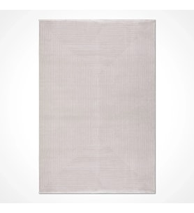 Krem Halı Modern Geometrik Desenli Toz Vermez Salon Halısı Kabartmalı Doku Yatak Odası