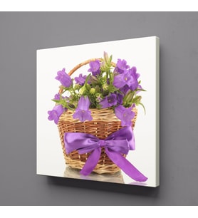 SAKSIDA MOR MENEKŞELER KANVAS TABLO 100x100cm (Karışık)