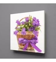 SAKSIDA MOR MENEKŞELER KANVAS TABLO 100x100cm (Karışık)