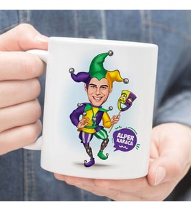 Kişiye Özel Palyaço Erkek Karikatürlü Kupa Bardak