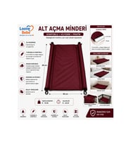 BEBEK ALT AÇMA MİNDERİ BAKIM ÖRTÜSÜ SİLENEBİLİR KOLAY KULLANIM 65 X40 CM — Bordo