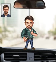 Kişiye Özel Fotoğraflı Tamirci Tasarımlı Karikatür Araba Dikiz Ayna Süsü