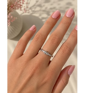 X Desen Silver Yüzük