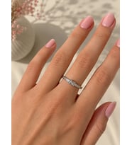 X Desen Silver Yüzük