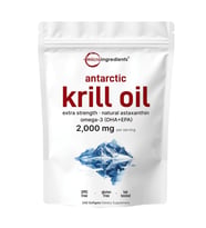 Micro Ingredients Antarctic Krill Oil 2,000mg  240 Softgels, Triple Strength, Rich in Omega-3s EPA, DHA  Natural Astaxanthin, Immune System  Brain Health. (Renksiz)