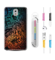Samsung Note 3 4 5 8 9 20 Ultra 10 Lite Kılıf Kablo Koruma Spiral Silikon İşaretler Tuval 1716