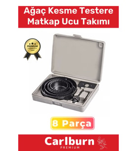Premium 8 Parça Panç Seti Ağaç Kesme Alyan Anahtarlı Alçıpan Tavan Kesme Matkap Ucu Takımı