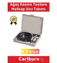 Premium 8 Parça Panç Seti Ağaç Kesme Alyan Anahtarlı Alçıpan Tavan Kesme Matkap Ucu Takımı