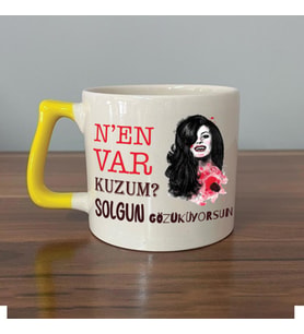 Nen Var Kuzum? Baskılı Sarı Kulplu D Kupa