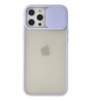 Newface Apple iPhone 12 Pro Max Kılıf Palm Buzlu Kamera Sürgülü Silikon - Lila