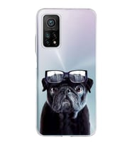 PrintiFy Xiaomi Mi 10T Pro ile Uyumlu 1mm Slim Fit Köpek 3 050f Baskılı Şeffaf  Kılıf