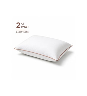 Biyeli Yastık 2'li Paket 50x70 cm 1100 gr Boncuk Silikon Dolgulu