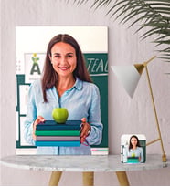 BK Gift Kişiye Özel Kadın Öğretmen Yağlıboya Tasarımlı Kanvas Tablo-1