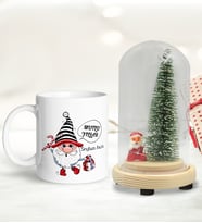 BK Gift Kişiye Özel Yılbaşı Temalı Işıklı Fanus Biblo ve Kupa Hediye Seti-6