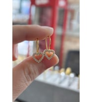 Gümüş kalp model çocuk küpesi is15e2 (Sarı)