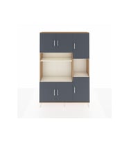 Arges Dolap 9 Raflı 6 Kapaklı 132x30x195 Çam-Antrasit/Aytaşı