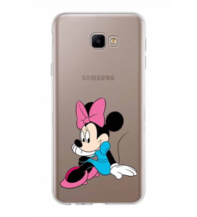 Samsung Galaxy J4 Core Kapak Minnie Mouse Tasarımlı Şeffaf Silikon Kılıf