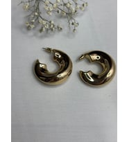 Çelik Gold Yuvarlak Küpe