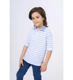 Toontoy Erkek Çocuk Çizgili Tişört (Mavi)