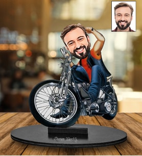 Kişiye Özel Motorcu Tasarımlı Karikatür Biblo 175