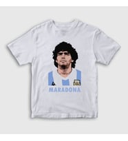 Presmono Unisex Çocuk Beyaz Futbol Sky Maradona T-Shirt 51377tt