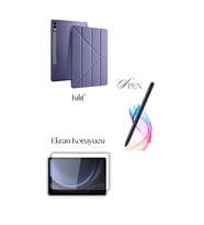 Fuchsia Galaxy Tab S10 Plus ile Uyumlu Tablet Kılıfı S Pen Tablet Kalemi Temperli Ekran Koruyucu Set