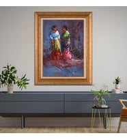 Altın Varaklı Paspartulu Çerçeveli  Tablo n5s1161