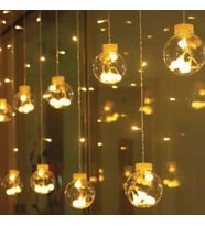 10 Sarkıtlı Kumandalı Dekoratif Top İçi Mini Toplu LED Günışığı Rengi Dekoratif Aydınlatma