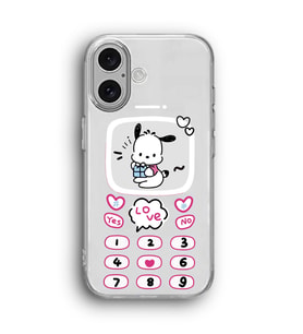 iPhone 16 Uyumlu Tatlı Kawaii Desenli Şeffaf Telefon Kılıfı