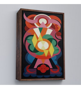 Çerçeveli Auguste Herbin - Soyut Sanat Kompozisyon Tablosu (Beyaz)
