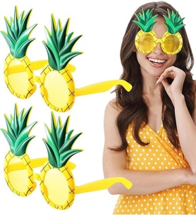 Tropikal Hawaii Ananas Şekilli Parti Gözlüğü 9.5 x 14 cm