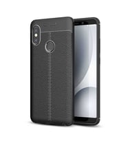 Xiaomi Redmi Note 5 Pro Kılıf Deri Tarzı Niss Silikon Case (Siyah)
