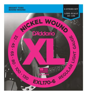 Daddario Exl170-6 Bass Gitar Tel Seti, 6 Telli, Xl, 32-130, Long Scale