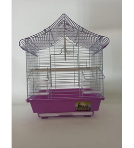 Qh Kuş Kafes Üçgen Çatılı 28x22x39 Mor Muhabbet Kanarya