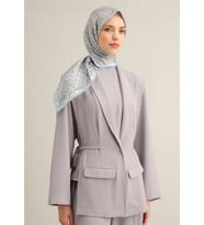 Armine Tivil İpek Eşarp 9352-04 Mavi Karışık Desen