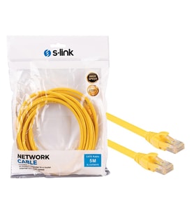S-Link SL-CAT605YE Cat6 5 Metre RJ45 Patch Network Ethernet İnternet Kablosu Jack Soketleri Takılı Hazır Kablo