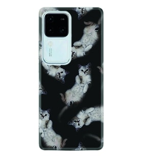 Vivo V30 Kılıf Silikon Desen Özel Seri Sevimli Kedicikler 1785