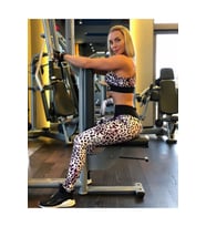 Lila Leopar Desen Ekstra Yüksek Bel Toparlayıcı Spor Tayt
